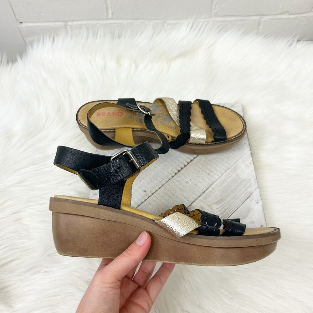 Brako Made In Spain Strappy Wedge Sandals Size 40